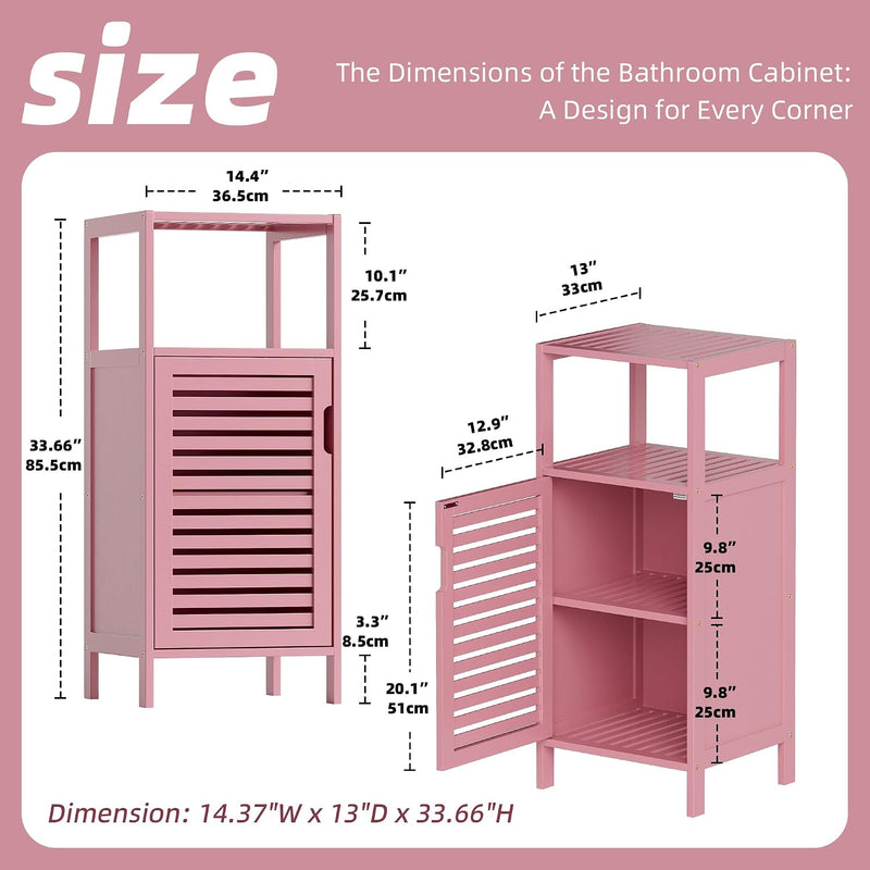 Bathroom Cabinet Bamboo Floor Free Standing 4 Tier