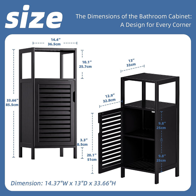 Bathroom Cabinet Bamboo Floor Free Standing 4 Tier
