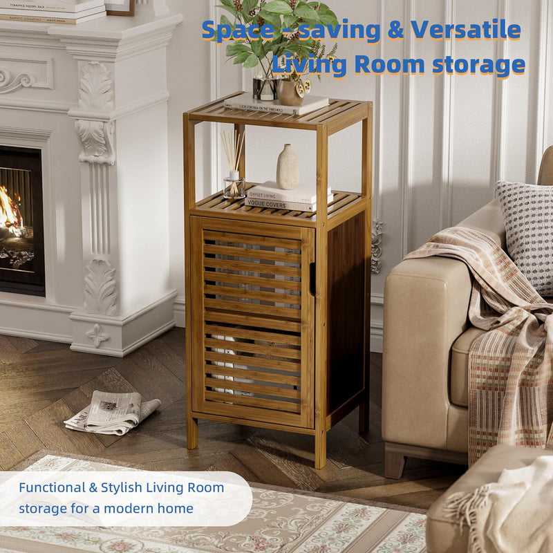 Bathroom Cabinet Bamboo Floor Free Standing 4 Tier