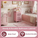 Bathroom Cabinet Bamboo Floor Free Standing 4 Tier