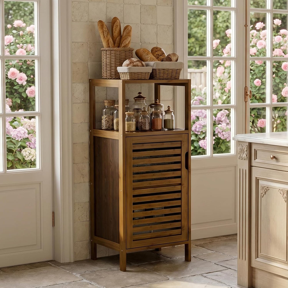Bathroom Cabinet Bamboo Floor Free Standing 4 Tier