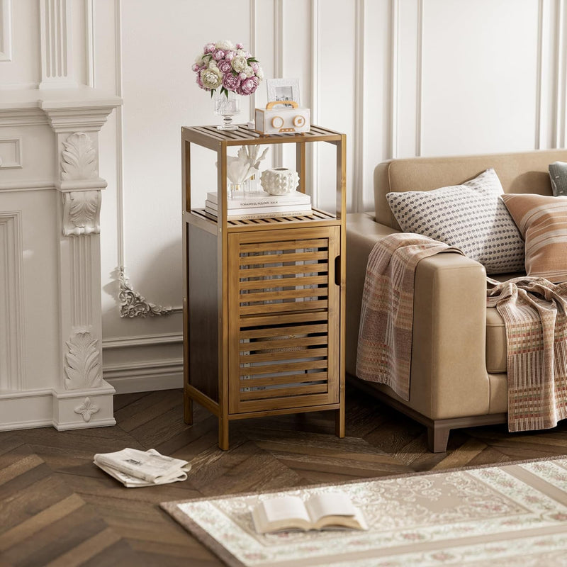 Bathroom Cabinet Bamboo Floor Free Standing 4 Tier