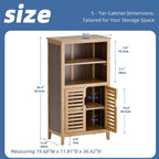 Bathroom Cabinet Bamboo Side Storage Organiser with 2