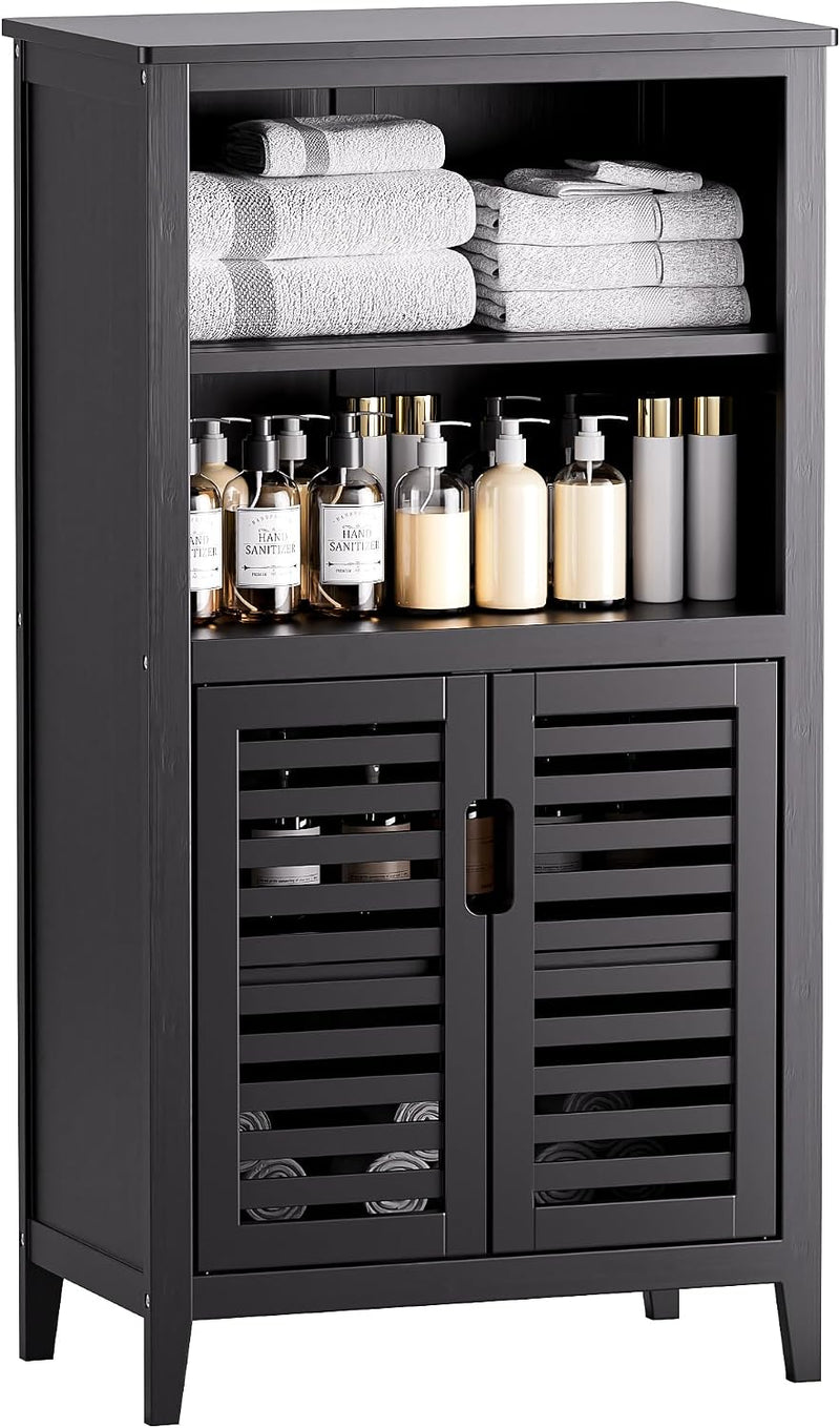 Bathroom Cabinet Bamboo Side Storage Organiser with 2