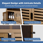 Bathroom Cabinet Bamboo Side Storage Organiser with 2