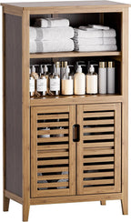 Bathroom Cabinet Bamboo Side Storage Organiser with 2