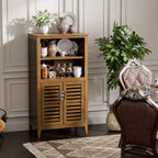 Bathroom Cabinet Bamboo Side Storage Organiser with 2