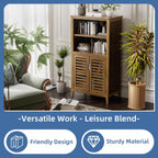 Bathroom Cabinet Bamboo Side Storage Organiser with 2