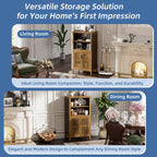 Bathroom Cabinet Bamboo Side Storage Organiser with 2
