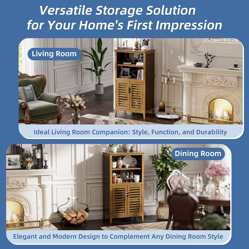 Bathroom Cabinet Bamboo Side Storage Organiser with 2