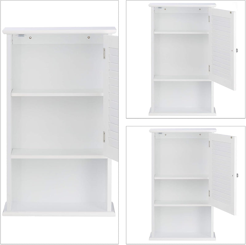 Bathroom Cabinet Free Standing Wooden Storage 3 Shelves