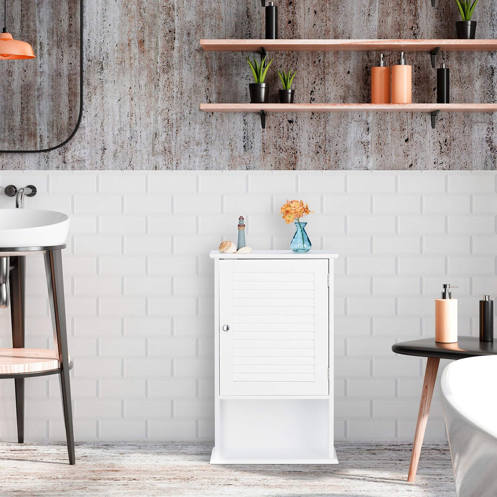 Bathroom Cabinet Free Standing Wooden Storage 3 Shelves