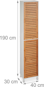 Bathroom Cabinet Hwd: 190x40x30CM 6 Compartments MDF
