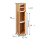 Bathroom Cabinet Toilet Roll Holder Free-Standing Wooden Storage