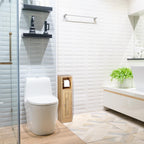 Bathroom Cabinet Toilet Roll Holder Free-Standing Wooden Storage
