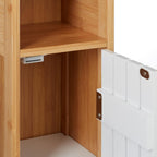 Bathroom Cabinet Toilet Roll Holder Free-Standing Wooden Storage