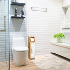 Bathroom Cabinet Toilet Roll Holder Free-Standing Wooden Storage