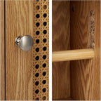 Bathroom Cabinet Toilet Roll Holder Free-Standing Wooden Storage