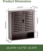 Bathroom Cabinet Wall Mounted Bamboo Over-The-Toilet Storage