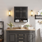 Bathroom Cabinet Wall Mounted Bamboo Over-The-Toilet Storage