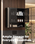 Bathroom Cabinet Wall Mounted Bamboo Over-The-Toilet Storage