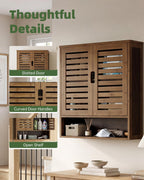 Bathroom Cabinet Wall Mounted Bamboo Over-The-Toilet Storage