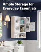 Bathroom Cabinet Wall Mounted Bamboo Over-The-Toilet Storage