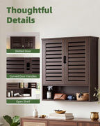 Bathroom Cabinet Wall Mounted Bamboo Over-The-Toilet Storage