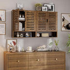 Bathroom Cabinet Wall Mounted Bamboo Over-The-Toilet Storage