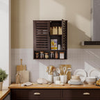 Bathroom Cabinet Wall Mounted Bamboo Over-The-Toilet Storage