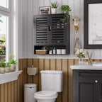 Bathroom Cabinet Wall Mounted Bamboo Over-The-Toilet Storage