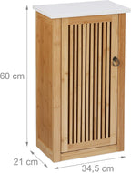 Bathroom Cabinet Wall Mounted Wooden Bamboo Storage Cupboard