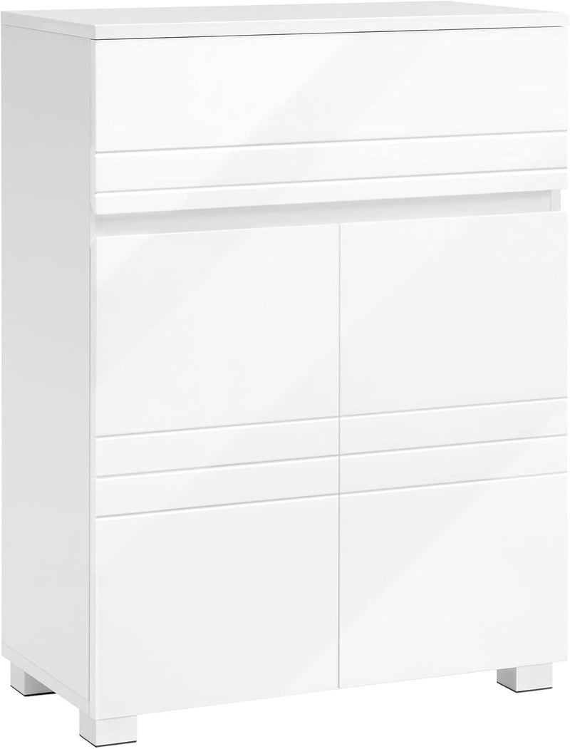 Bathroom Cabinet with Drawer Double Door Wardrobe Adjustable