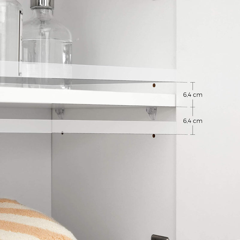 Bathroom Cabinet with Drawer Double Door Wardrobe Adjustable