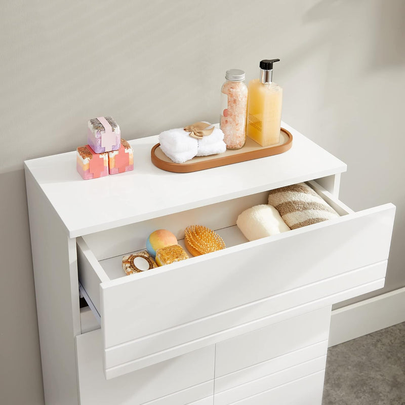 Bathroom Cabinet with Drawer Double Door Wardrobe Adjustable