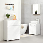 Bathroom Cabinet with Drawer Double Door Wardrobe Adjustable