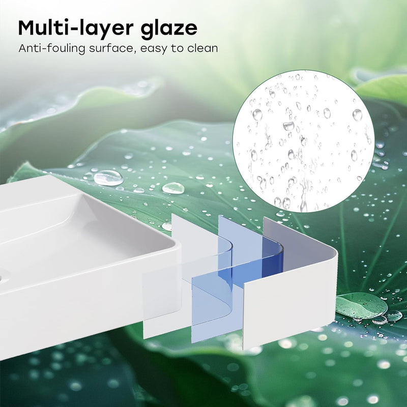 Bathroom Ceramic Wash Basin Sink Countertop Or Wall