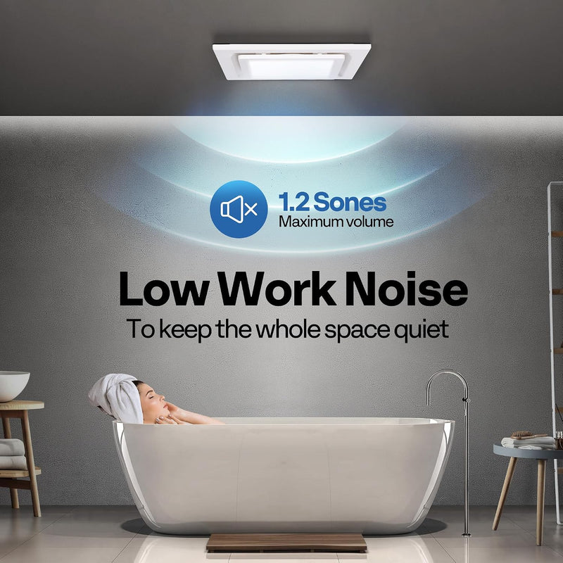 Bathroom Extractor Fan with Light 280m³ H 300MM
