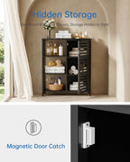 Bathroom Floor Cabinet Bamboo Storage Free Standing Cupbaord
