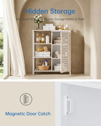 Bathroom Floor Cabinet Bamboo Storage Free Standing Cupbaord