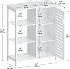 Bathroom Floor Cabinet Bamboo Storage Free Standing Cupbaord