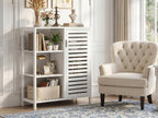 Bathroom Floor Cabinet Bamboo Storage Free Standing Cupbaord