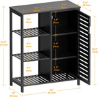 Bathroom Floor Cabinet Bamboo Storage Free Standing Cupbaord