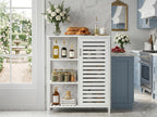 Bathroom Floor Cabinet Bamboo Storage Free Standing Cupbaord