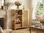 Bathroom Floor Cabinet Bamboo Storage Free Standing Cupbaord