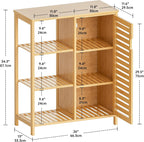 Bathroom Floor Cabinet Bamboo Storage Free Standing Cupbaord