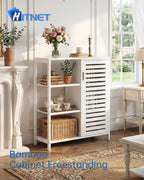 Bathroom Floor Cabinet Bamboo Storage Free Standing Cupbaord