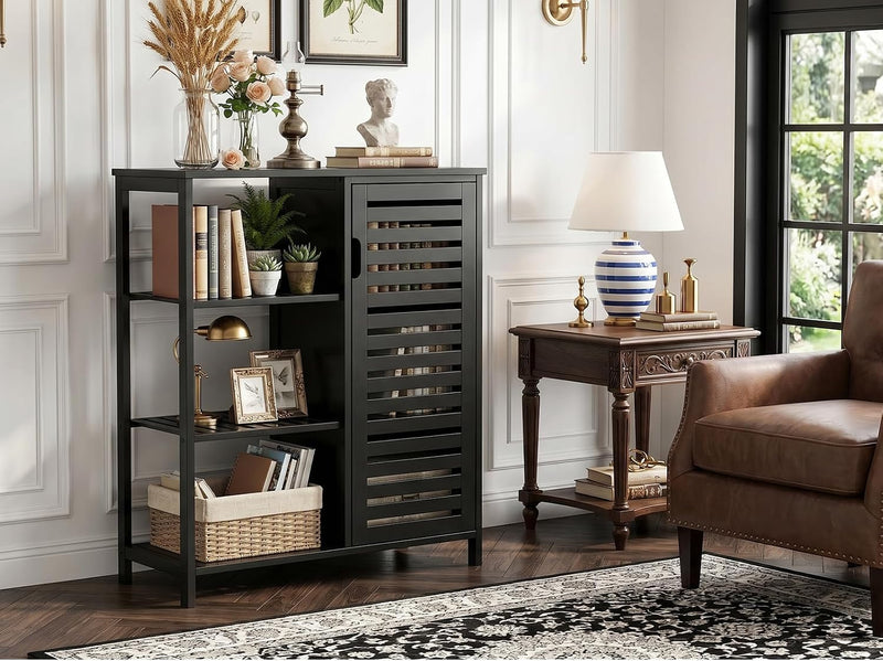 Bathroom Floor Cabinet Bamboo Storage Free Standing Cupbaord