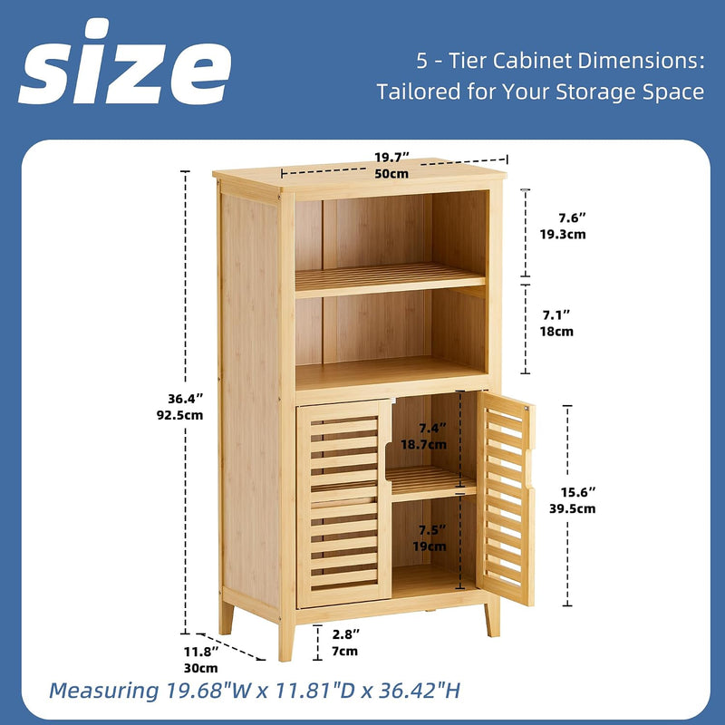 Bathroom Floor Cabinet Freestanding Side Storage Organiser Unit