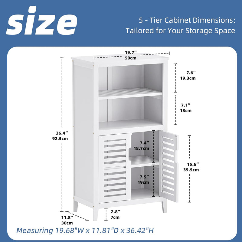 Bathroom Floor Storage Cabinet Bamboo Freestanding Kitchen